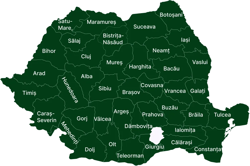 romania map in green
